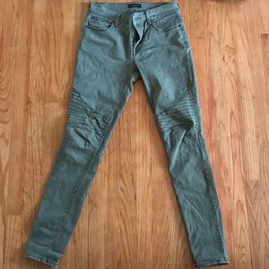 Express Army Green Skinny Jeans